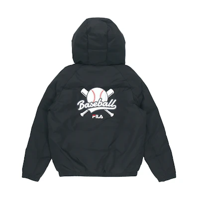 FILA Fusion Winter Logo Print Hooded Down Jacket - Black. T11M042902F-BK
