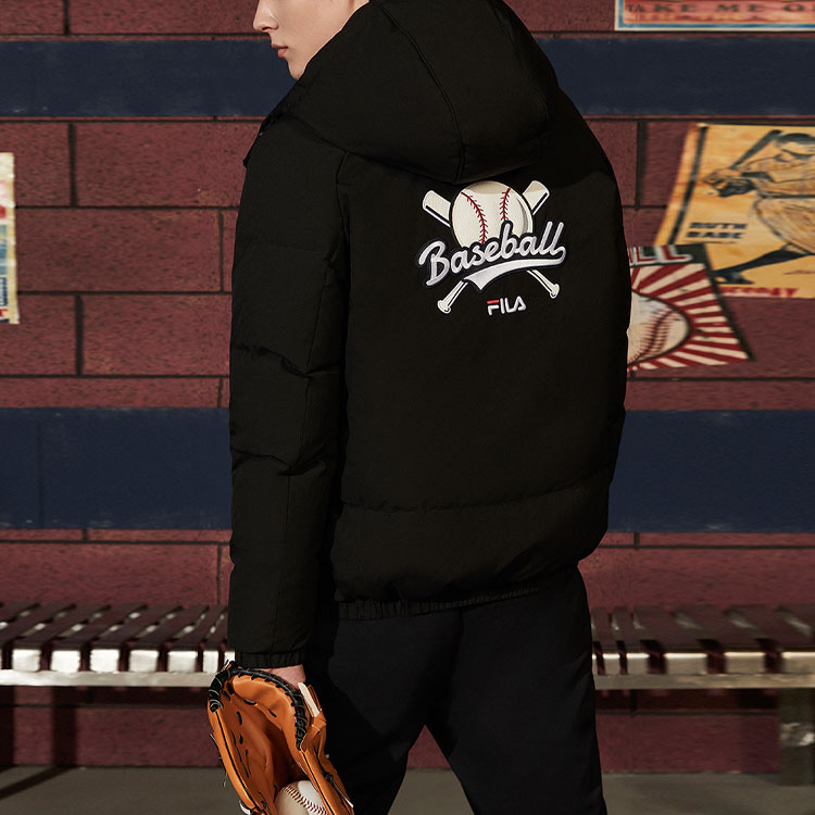 FILA Fusion Winter Logo Print Hooded Down Jacket - Black. T11M042902F-BK 圖 6