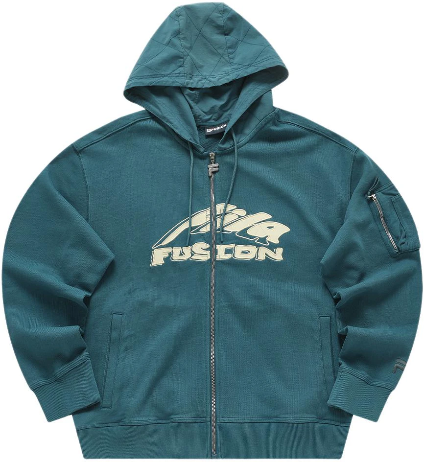fila-fusion-workwear-logo-print-hooded-knit-jacket-deep-forest-green-unisex-t11-u413504-f-dg