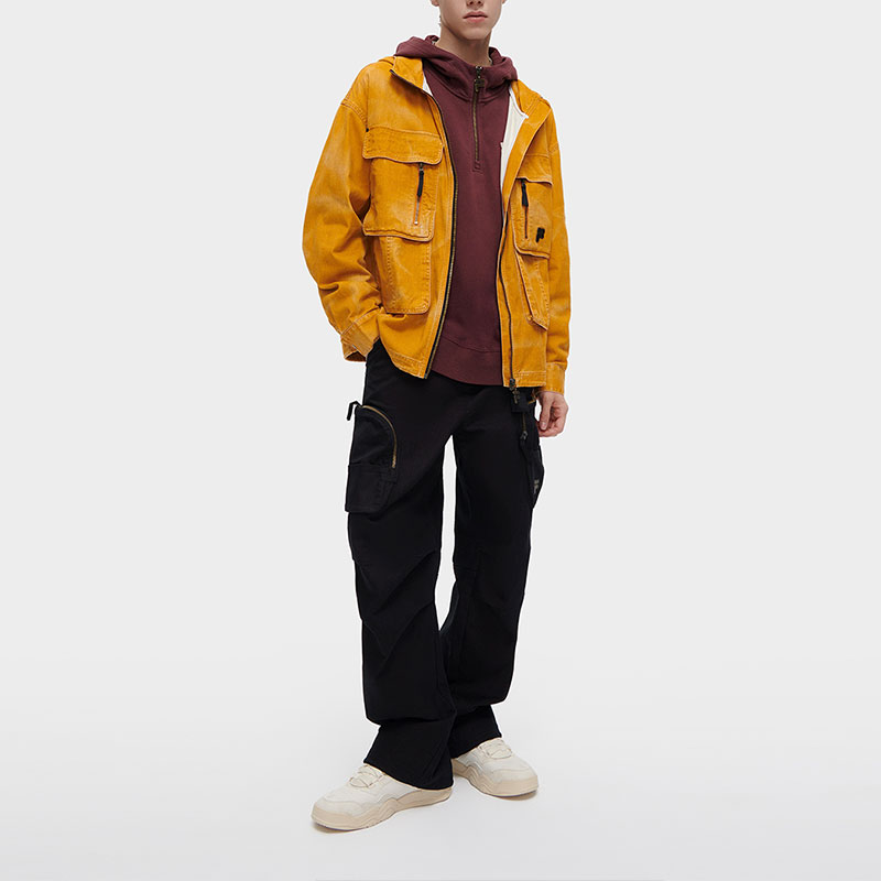 Sizing FILA FUSION Jaket Kuning Logo Solid Hooded Kerja Gaya Kasual T11M343701F-YE