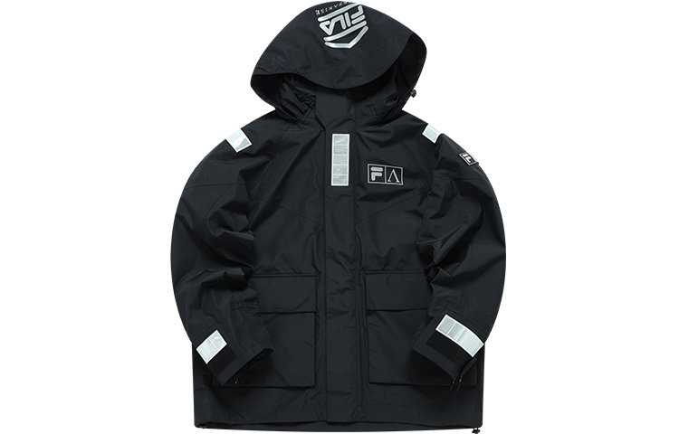 FILA FUSION x ARIES Logo Casual Hoodie Jacket Black Unisex秋 Collection. T11U218704F-BK