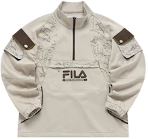 FILA FUSION x Baishan Colorblock Half-Zip High Collar Sweatshirt Brown Mens T11M147202F-LK FILA FUSION x Baishan Colorblock Half-Zip High Collar Sweatshirt Brown Mens T11M147202F-LK