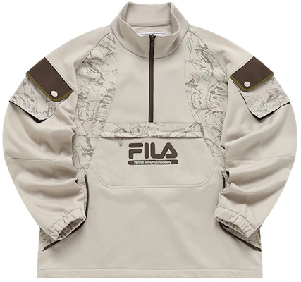 FILA FUSION x 白山拼色高領半拉鏈休閒上衣 棕色 男款 T11M147202F-LK Buy FILA FUSION x 白山拼色高領半拉鏈休閒上衣 棕色 男款 T11M147202F-LK