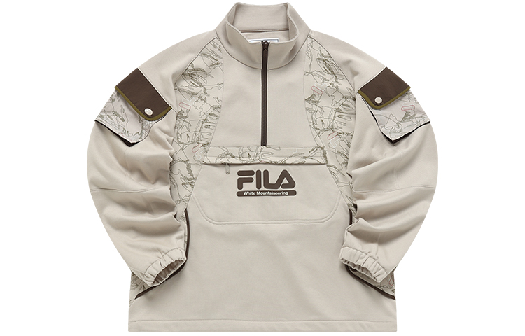 Order FILA FUSION x 白山拼色高領半拉鏈休閒上衣 棕色 男款 T11M147202F-LK