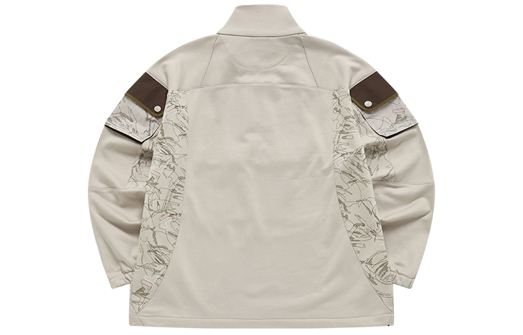 Lookbook FILA FUSION x 白山拼色高領半拉鏈休閒上衣 棕色 男款 T11M147202F-LK