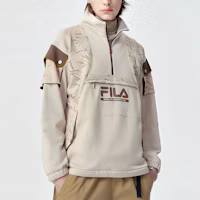 Details for FILA FUSION x 白山拼色高領半拉鏈休閒上衣 棕色 男款 T11M147202F-LK