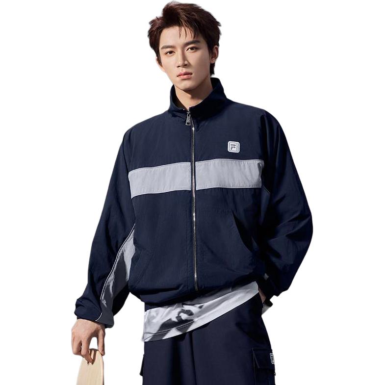 FILA FUSION BEAMS Navy Zip-Up Lettering Loose Fit Jacket Unisex T11U429701F-NV 圖 4