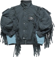 FILA FUSION x FACETASM Colorblock Fringe Oversized Jacket - Dark Gray. T11M347902F-GY FILA FUSION x FACETASM Colorblock Fringe Oversized Jacket - Dark Gray. T11M347902F-GY