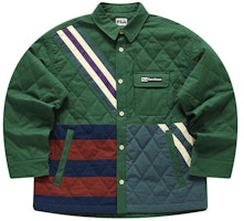 FILA Fusion x FACETASM Jaket Katun Patchwork Longgar Hijau Pine Needle. T11U417902F-GN Order FILA Fusion x FACETASM Jaket Katun Patchwork Longgar Hijau Pine Needle. T11U417902F-GN