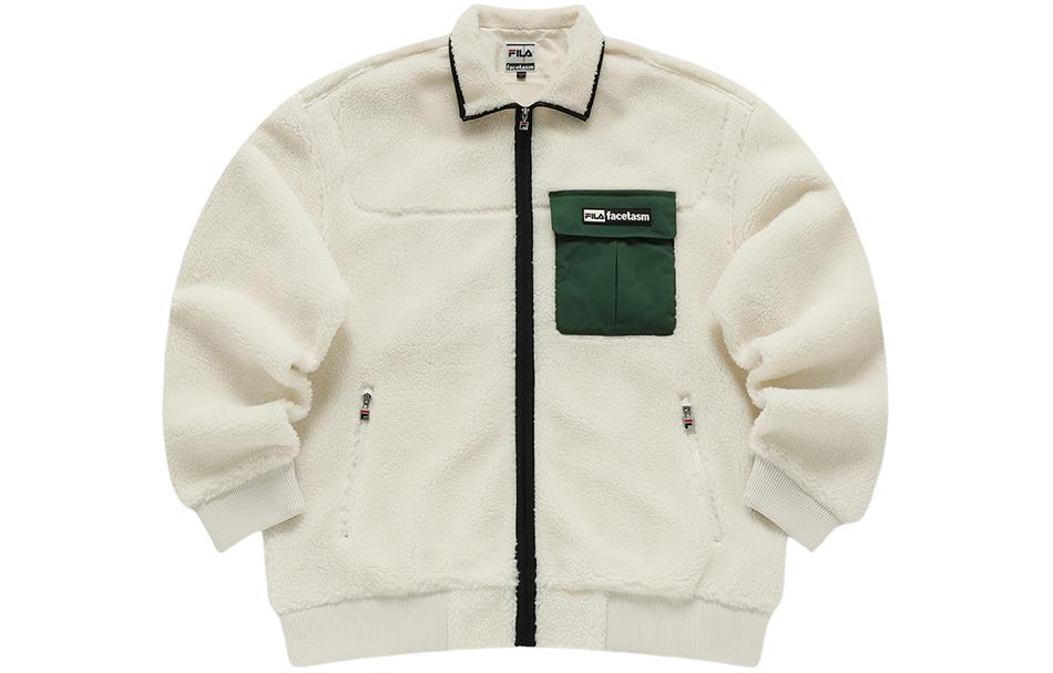 FILA Fusion x FACETASM Unisex Fleece Zip-Up Jacket White. T11U417901F-IV