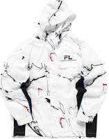FILA FUSION x FUTURA White Splatter Print Hooded Jacket Collaboration T11M138704F-WT FILA FUSION x FUTURA White Splatter Print Hooded Jacket Collaboration T11M138704F-WT