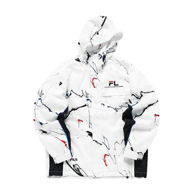 FILA FUSION FUTURA White Splatter Print Hooded Jacket Collaboration T11M138704F-WT