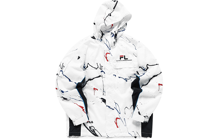 Order FILA FUSION x FUTURA Jaket Hoodie Kolaborasi Putih Motif Splatter. T11M138704F-WT