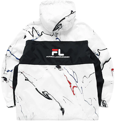 FILA FUSION x FUTURA Jaket Hoodie Kolaborasi Putih Motif Splatter. T11M138704F-WT Lookbook FILA FUSION x FUTURA Jaket Hoodie Kolaborasi Putih Motif Splatter. T11M138704F-WT