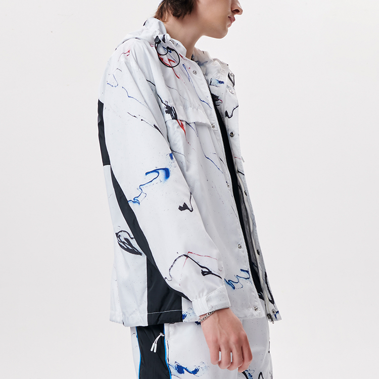 Details for FILA FUSION x FUTURA Jaket Hoodie Kolaborasi Putih Motif Splatter. T11M138704F-WT