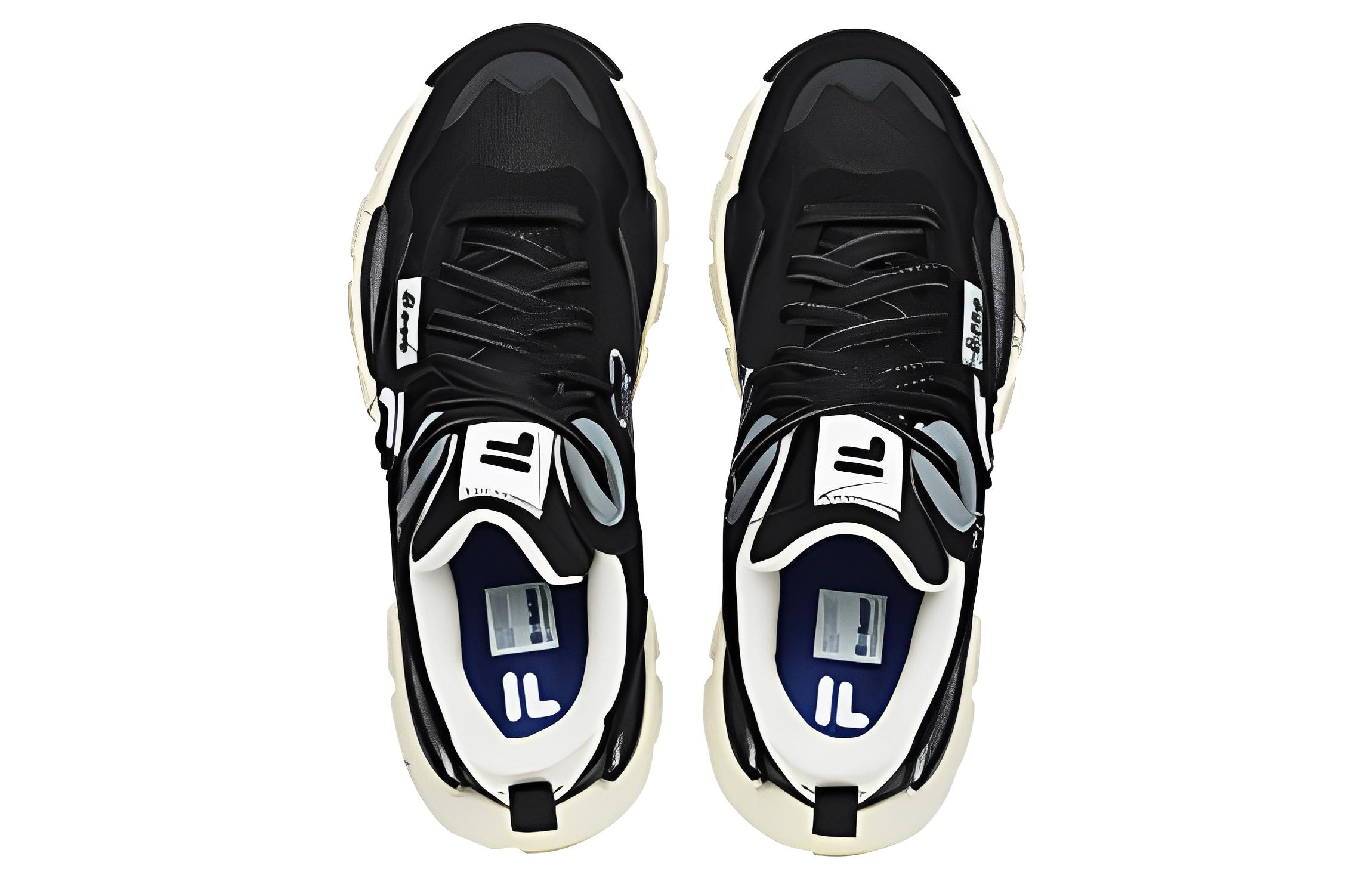 Lookbook FILA FUSION × N°21 BONEスニーカー 黒白 T12M241203FBA