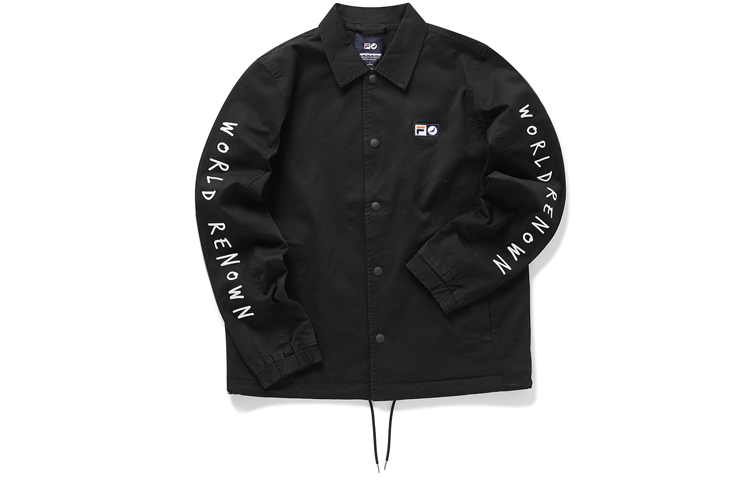 FILA FUSION Staple Printed Woven Jacket Black Unisex Casual Streetwear T11M014709F-BK