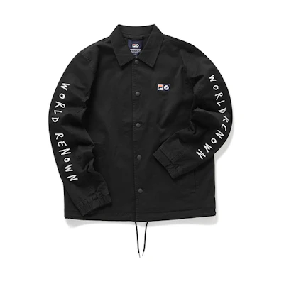 FILA FUSION Staple Printed Woven Jacket Black Unisex Casual Streetwear T11M014709F-BK