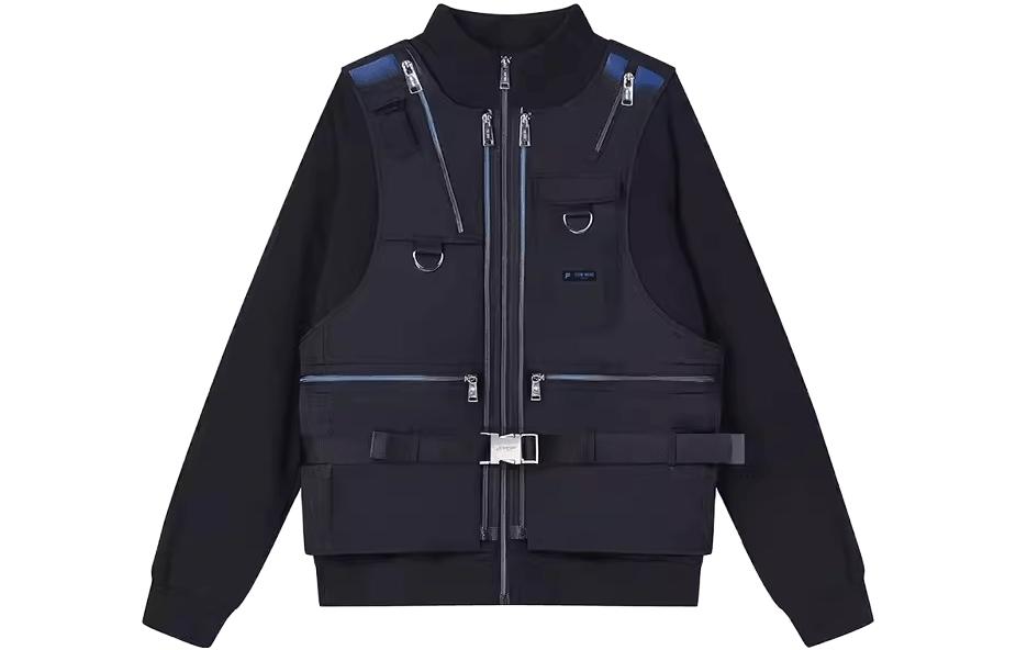 FILA FUSION x TEAM WANG Unisex Black Convertible Utility Jacket. T11U349504F-BK