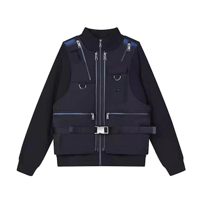 FILA FUSION TEAM WANG Unisex Black Convertible Utility Jacket. T11U349504F-BK