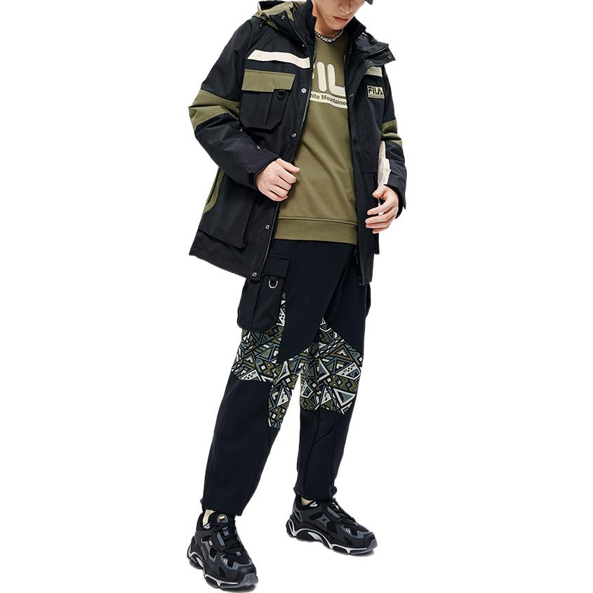 FILA FUSION White Mountaineering  Black Logo Hooded Puffer Jacket. T11M217903F-BK 圖 3