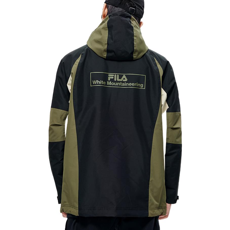 FILA FUSION White Mountaineering  Black Logo Hooded Puffer Jacket. T11M217903F-BK 圖 5