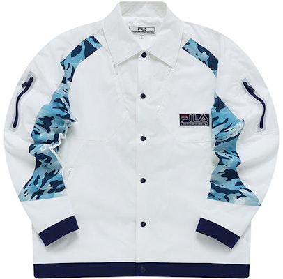 FILA Fusion x White Mountaineering White Woven Jacket Collaborative Series. T11M227701F-WT Order FILA Fusion x White Mountaineering White Woven Jacket Collaborative Series. T11M227701F-WT