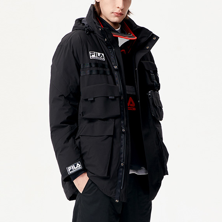 FILA Fusion White Mountaineering Detachable Pocket Down Jacket Black Mens. T11M147908F-BK 圖 6