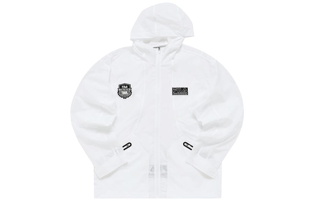 FILA Fusion White Mountaineering Logo Print Zip Jacket Hoodie Men White T11M227703F-WT 圖 2