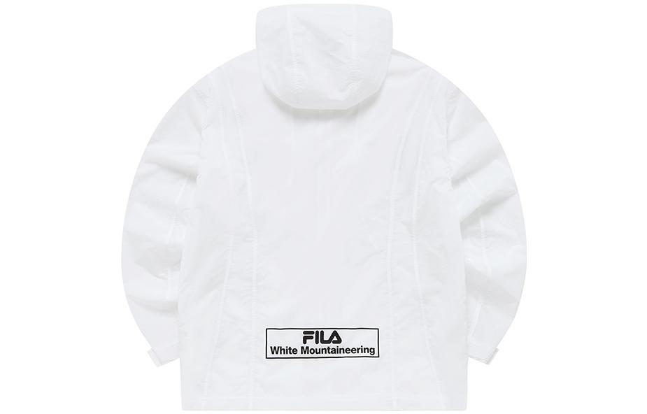 FILA Fusion White Mountaineering Logo Print Zip Jacket Hoodie Men White T11M227703F-WT 圖 3