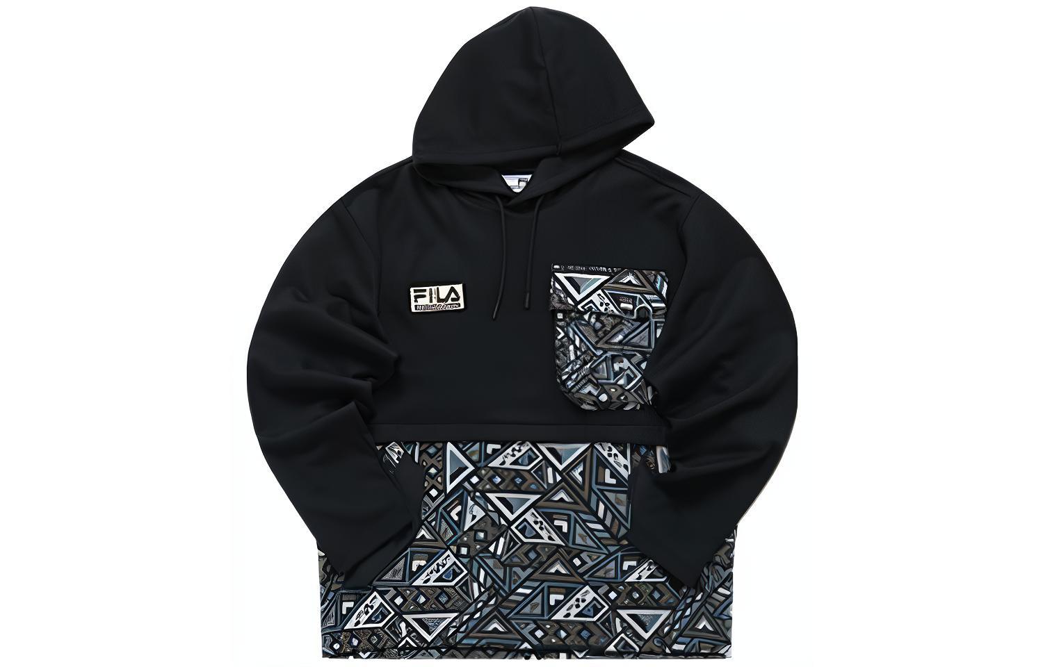 FILA FUSION WM White Mountaineering Geometric Logo Hoodie Black T11M217202F-BK