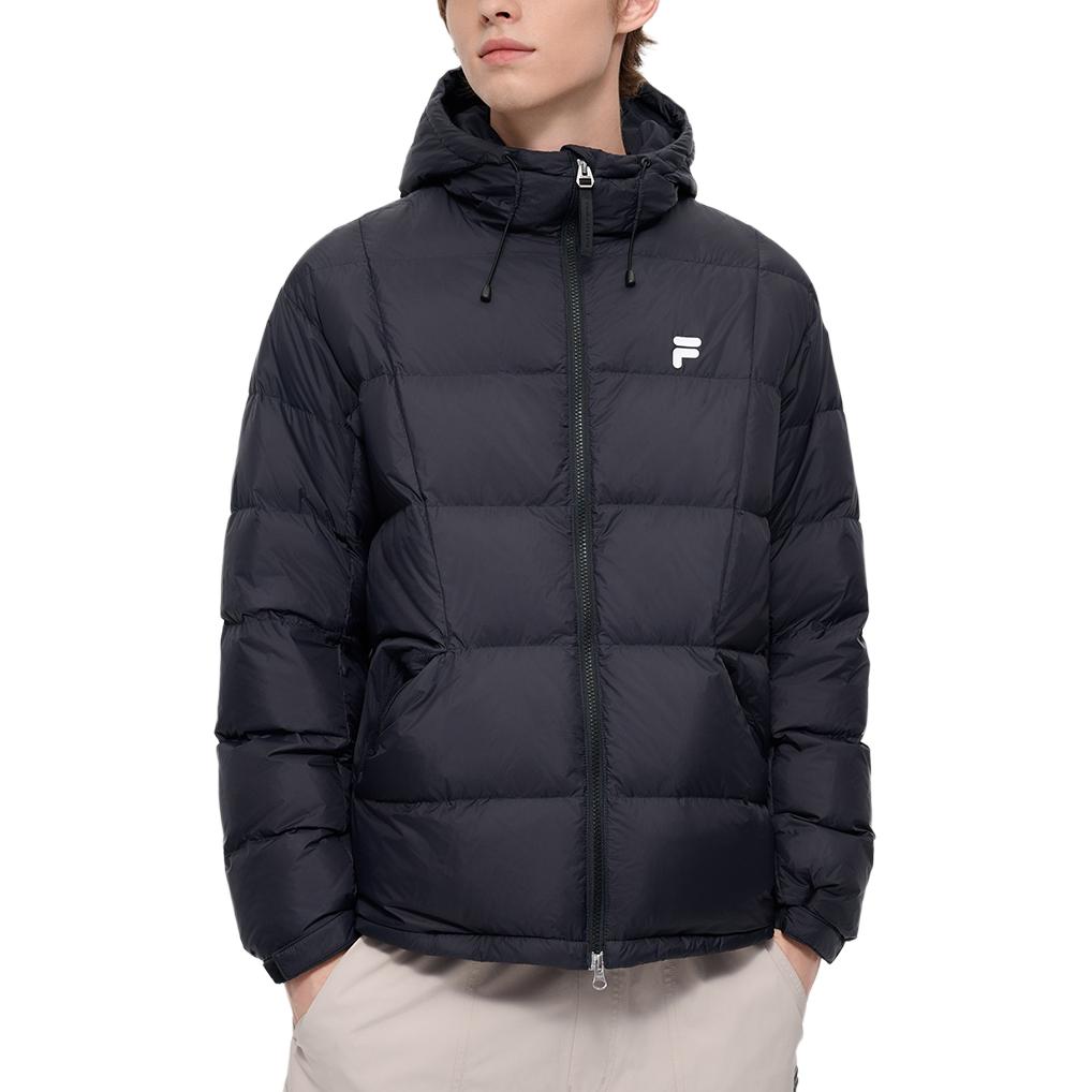 Order FILA FUSIONEER  Black Hooded Down Jacket - Warm & Comfortable Fit. T11M445908F-BK