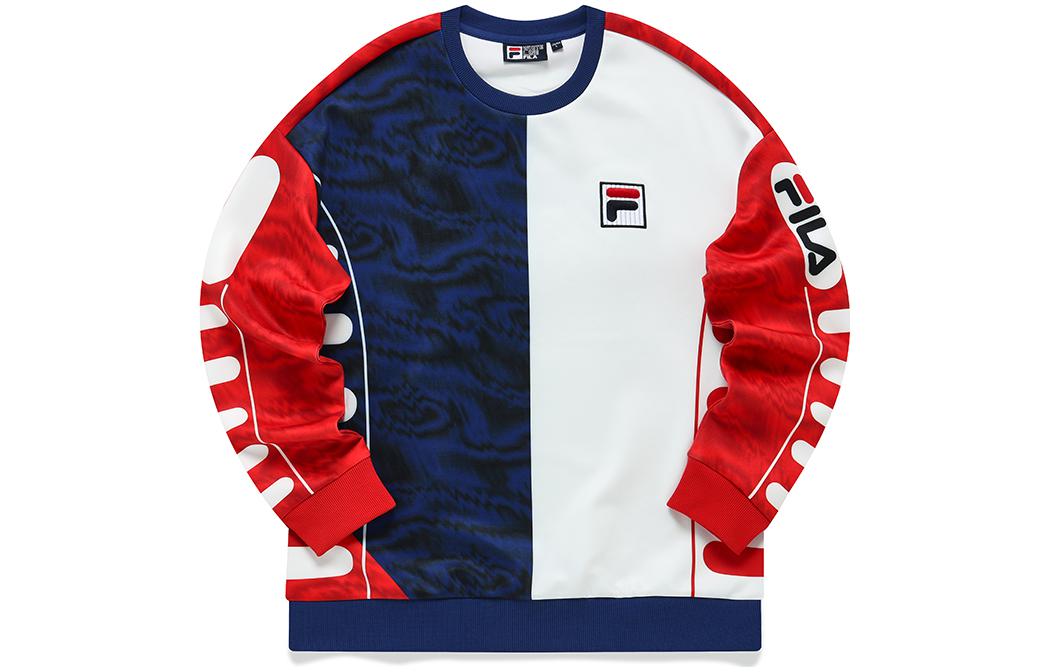 FILA FW22 Color Block Logo Pullover Sweatshirt F16U135201F-ZA