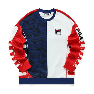 FILA FW22 Color Block Logo Pullover Sweatshirt F16U135201F-ZA