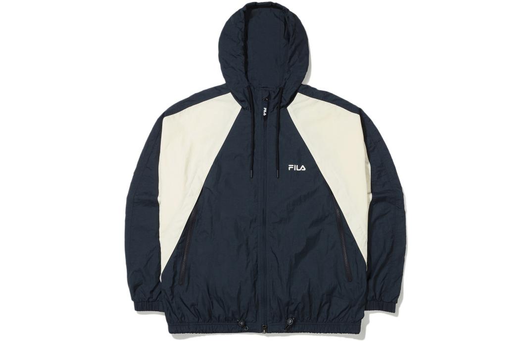 FILA FW22 Colorblock Logo Print Zip-Up Jacket Unisex Blue FS2JKE3101X-INA