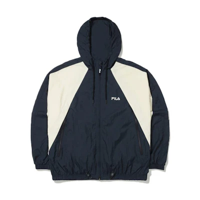 FILA FW22 Colorblock Logo Print Zip-Up Jacket Unisex Blue FS2JKE3101X-INA