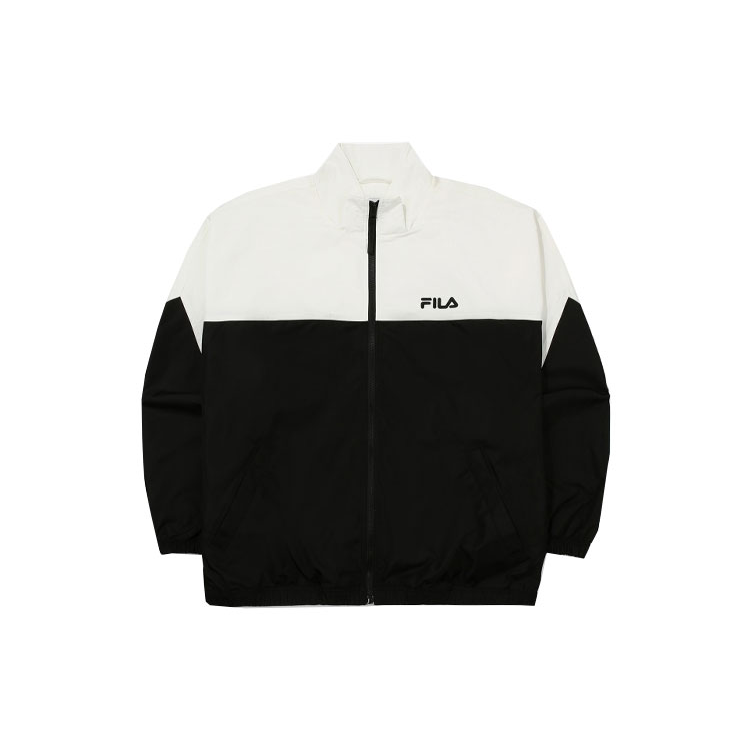 FILA FW22 Colorblock Logo Stand Collar Jacket Men’s Black/White FS2JKE3104X-OWH
