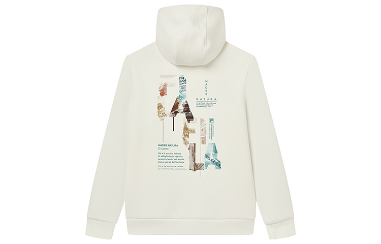 FILA FW22 Embroidered Logo Graphic Sweatshirt Cloud Mushroom White F11M248208FWT