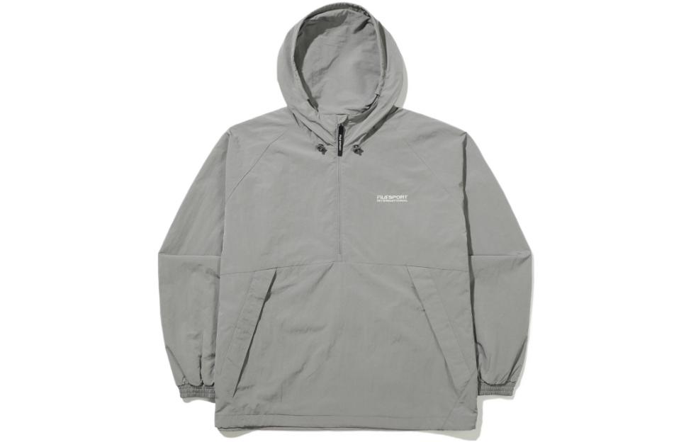 FILA FW22 Grey Quarter-Zip Pullover Sweatshirt with Chest Logo FS2JKE3602X-LGY