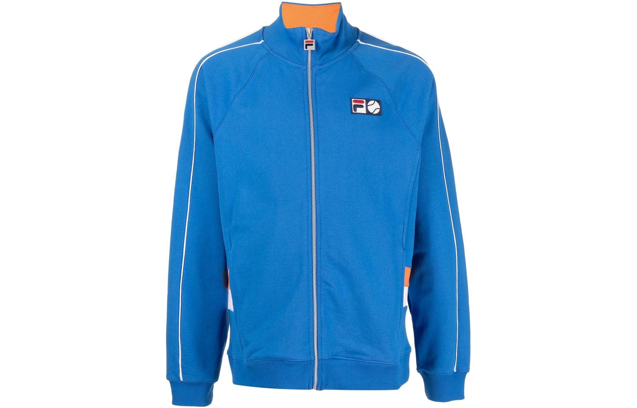 FILA FW22 Logo Patch Zip-Up High Neck Jacket Blue () SUTTONRAGLANTRACKTOP