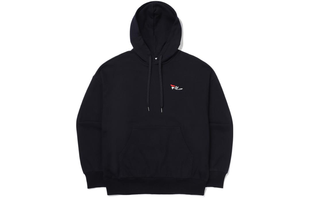 FILA FW22 Logo Print Drawstring Hoodie Unisex Dark Blue FS2POE3106X-INA