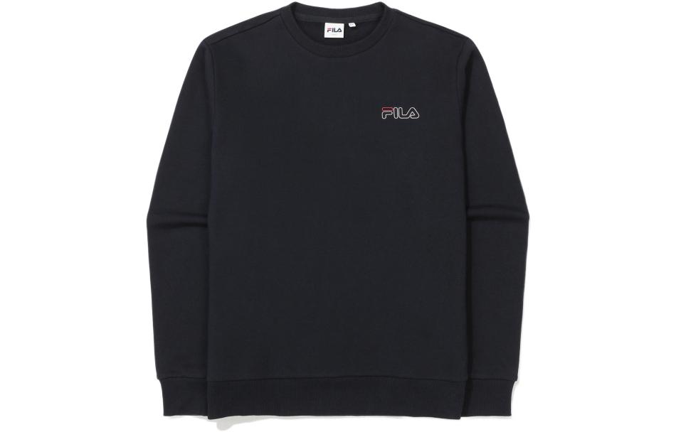 FILA FW22 Logo Print Unisex Navy Blue Long-Sleeve Pullover Sweatshirt FS2POE3107X-INA