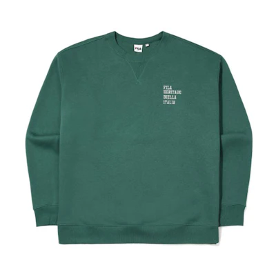 FILA FW22 Oversized Green Crewneck Sweatshirt with Letter Detail FS2POE4103X-DGN
