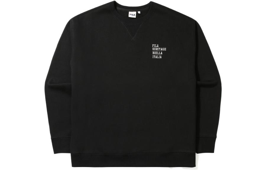 FILA FW22 Oversized Letter Detail Crewneck Pullover Sweatshirt Black () FS2POE4103X-BLK