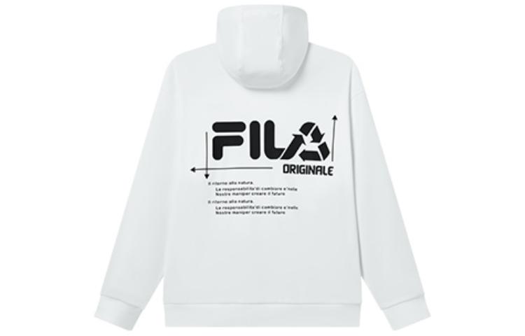 FILA FW22 Retro Pullover Hoodie with Back Letter Print - White F11M239204F-WT