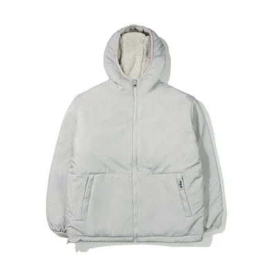 FILA FW22 Reversible Hooded Fleece Jacket Unisex Gray FE2JKE6102X-LGY