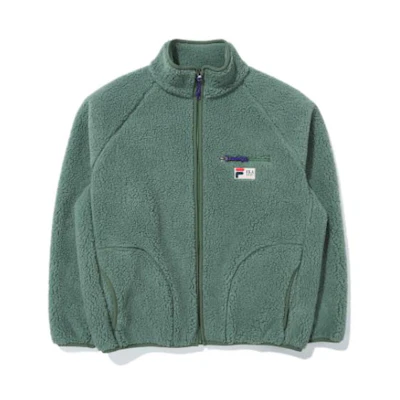 FILA FW22 Solid Color Logo Zip-Up Jacket Unisex - Green FE2JKD6118X-KHI