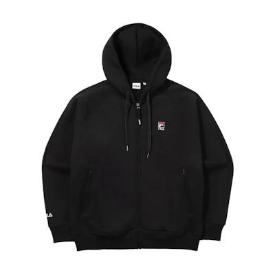 FILA FW22 Solid Logo Zip-Up Hoodie Jacket Unisex - Black FS2FTE4101X-BLK