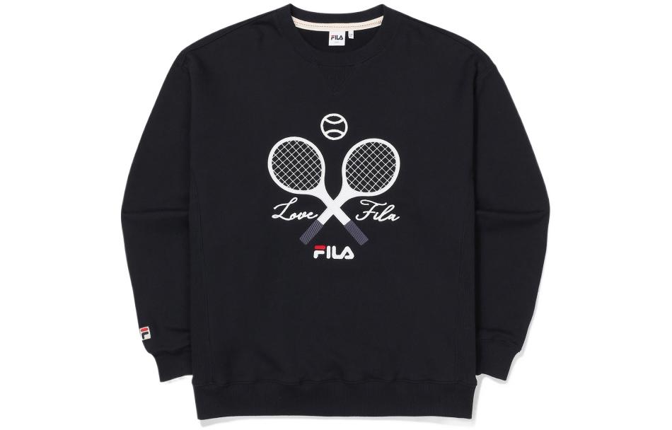 FILA FW22 Tennis Print Crewneck Sweatshirt Unisex Black FS2POE3301X-INA