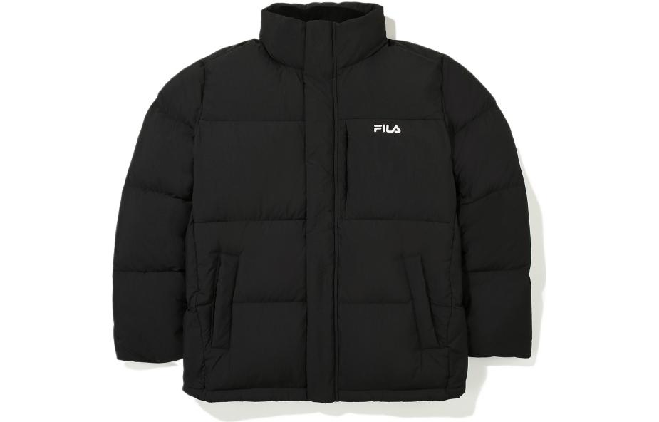 Order FILA FW22 Unisex Black Quilted Loose Fit Puffer Down Jacket FS2DJE4101X-BLK